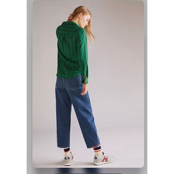 Anthropologie Maeve Striped Button down Top Size 12 - Picture 4 of 7